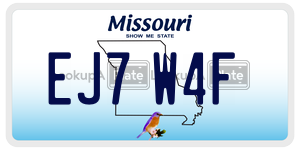 EJ7W4F  license plate in MO