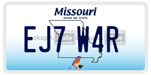 EJ7W4R  license plate in MO