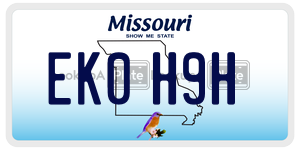 EK0H9H  license plate in MO