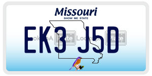EK3J5D  license plate in MO