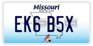 EK6B5X  license plate in MO