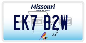 EK7B2W  license plate in MO