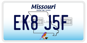 EK8J5F  license plate in MO