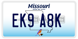 EK9A8K  license plate in MO