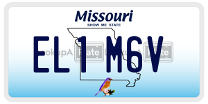 EL1M6V  license plate in MO