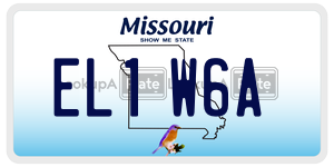 EL1W6A  license plate in MO