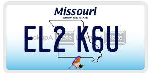 EL2K6U  license plate in MO