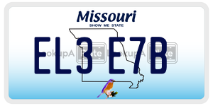 EL3E7B  license plate in MO