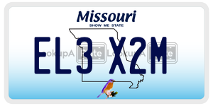 EL3X2M license plate in Missouri