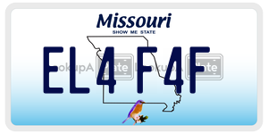 EL4F4F license plate in Missouri