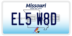 EL5W8D  license plate in MO