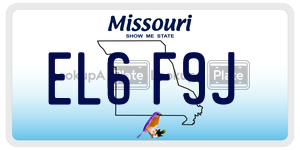 EL6F9J  license plate in MO