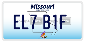EL7B1F  license plate in MO
