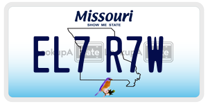 EL7R7W  license plate in MO