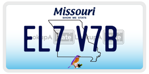 EL7V7B  license plate in MO