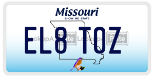 EL8T0Z  license plate in MO