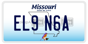 EL9N6A license plate in Missouri