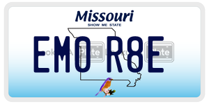 EM0R8E  license plate in MO