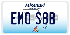 EM0S8B  license plate in MO