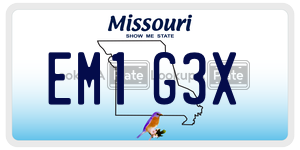 EM1G3X  license plate in MO