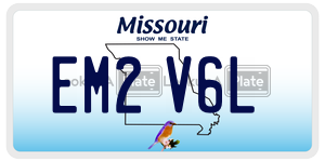 EM2V6L  license plate in MO