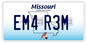 EM4R3M  license plate in MO