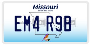 EM4R9B  license plate in MO