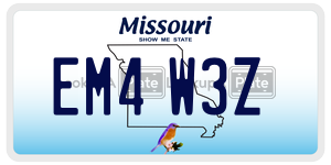 EM4W3Z  license plate in MO