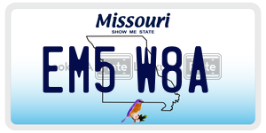 EM5W8A  license plate in MO