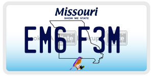 EM6F3M  license plate in MO