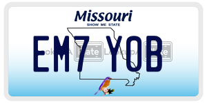 EM7Y0B  license plate in MO