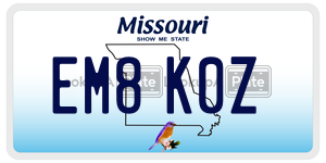 EM8K0Z  license plate in MO