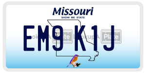 EM9K1J  license plate in MO