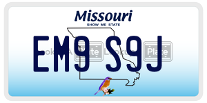 EM9S9J  license plate in MO