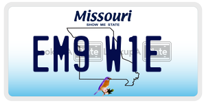 EM9W1E  license plate in MO