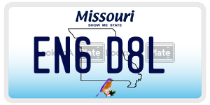 EN6D8L  license plate in MO