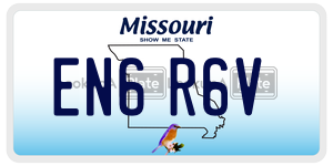 EN6R6V  license plate in MO