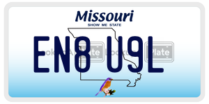 EN8U9L  license plate in MO