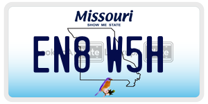 EN8W5H  license plate in MO