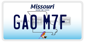 GA0M7F  license plate in MO