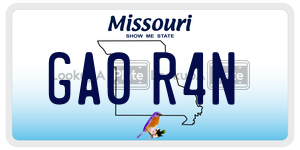 GA0R4N  license plate in MO