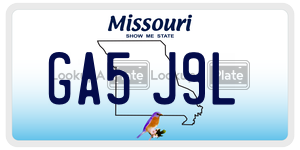 GA5J9L  license plate in MO