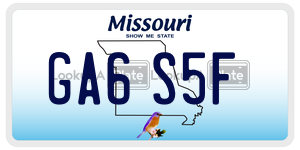 GA6S5F  license plate in MO