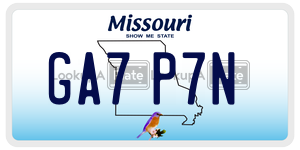 GA7P7N  license plate in MO