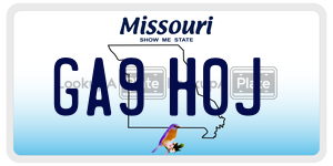 GA9H0J  license plate in MO
