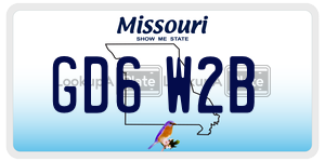 GD6W2B  license plate in MO