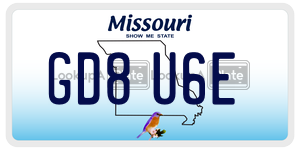 GD8U6E  license plate in MO