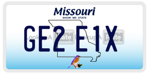 GE2E1X  license plate in MO