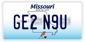 GE2N9U  license plate in MO
