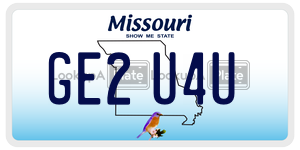 GE2U4U  license plate in MO